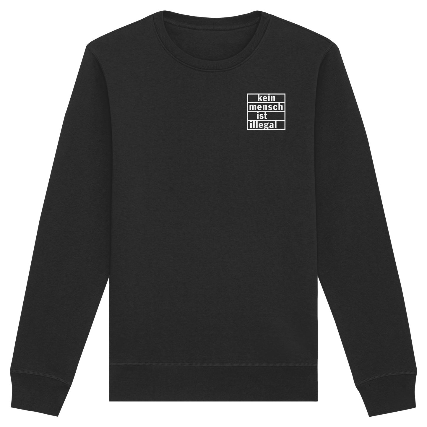 Kein Mensch ist illegal (Weiß; kleiner Druck) - Sweatshirt