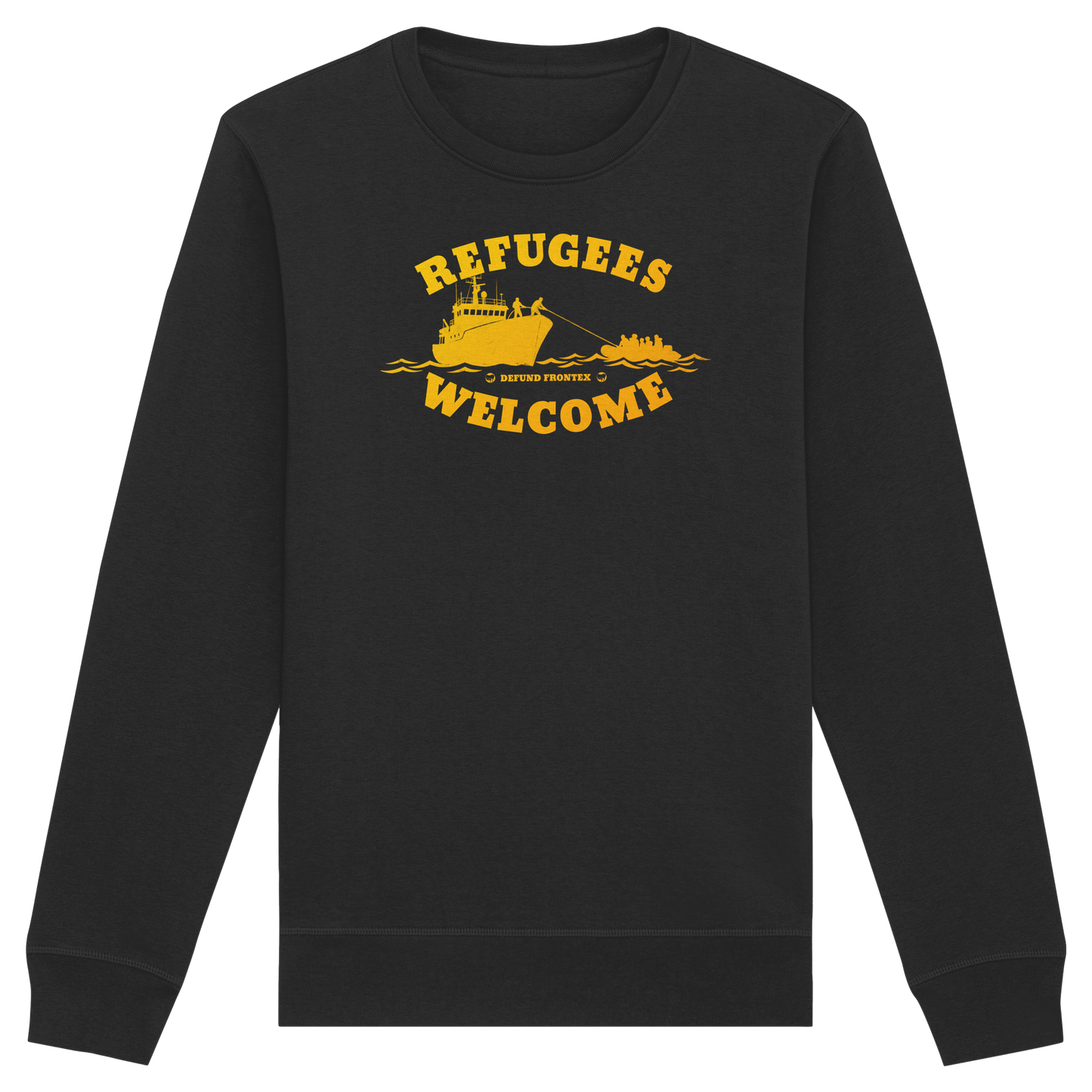 Refugees Welcome at sea (Gelb-Orange) - Sweatshirt
