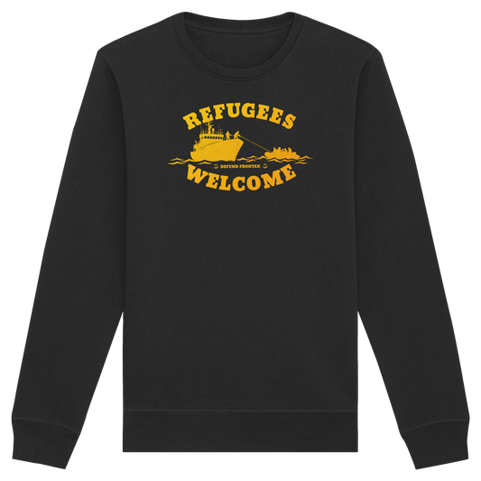 Refugees Welcome at sea (Gelb-Orange) - Sweatshirt