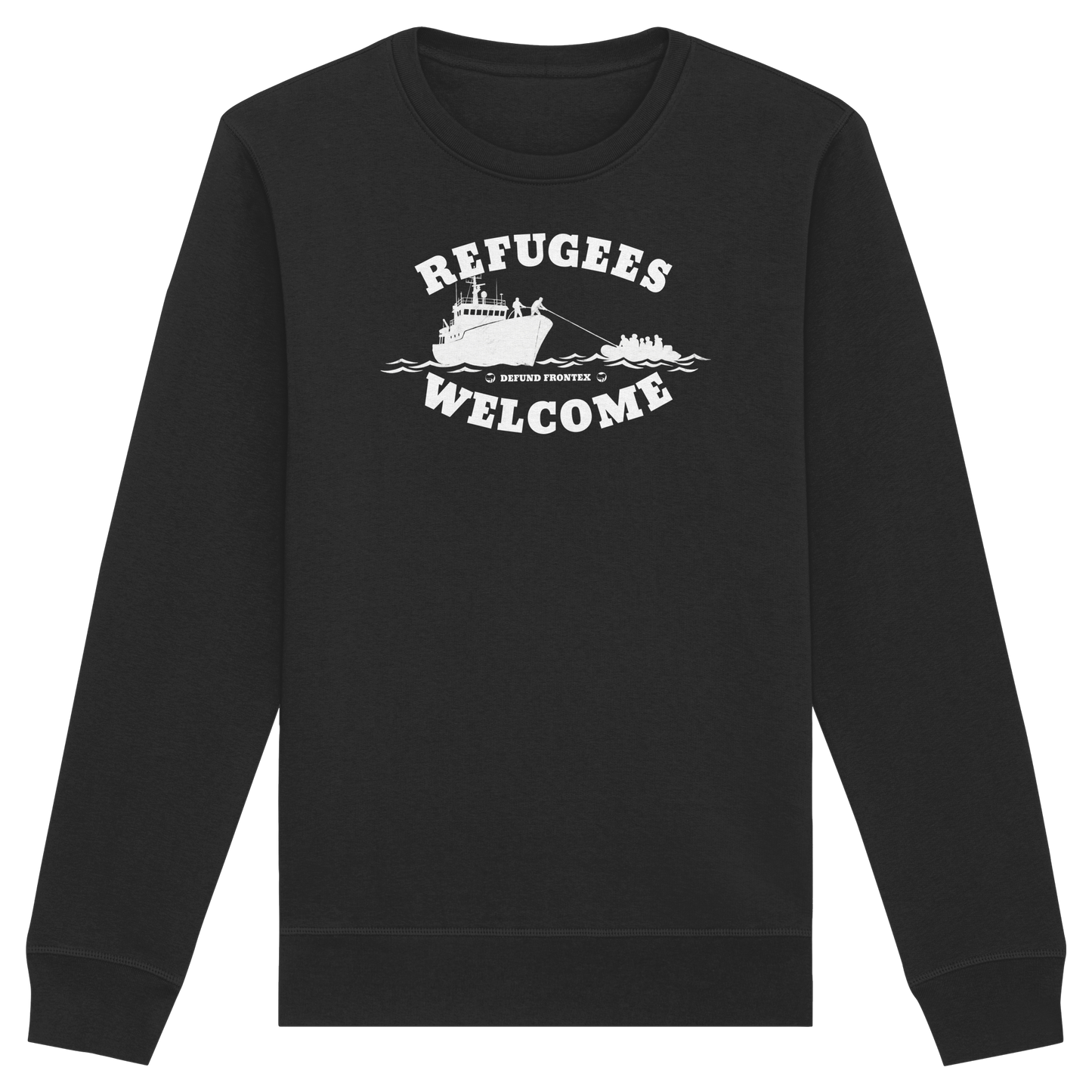 Refugees Welcome at sea (Weiß) - Sweatshirt