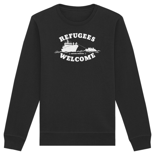 Refugees Welcome at sea (Weiß) - Sweatshirt
