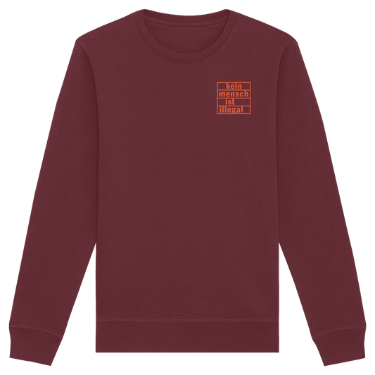 Kein Mensch ist illegal (Orange; kleiner Druck) - Sweatshirt