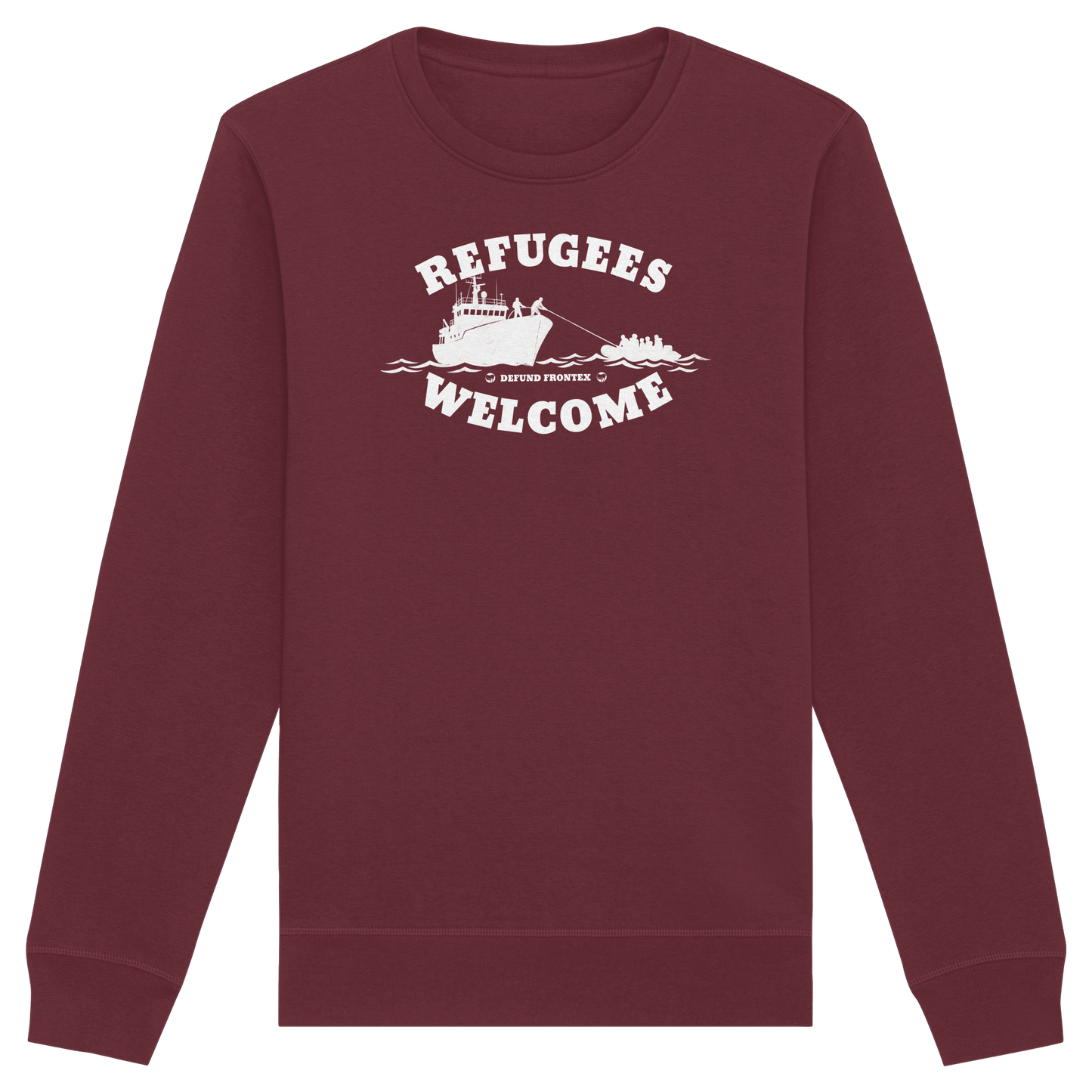Refugees Welcome at sea (Weiß) - Sweatshirt