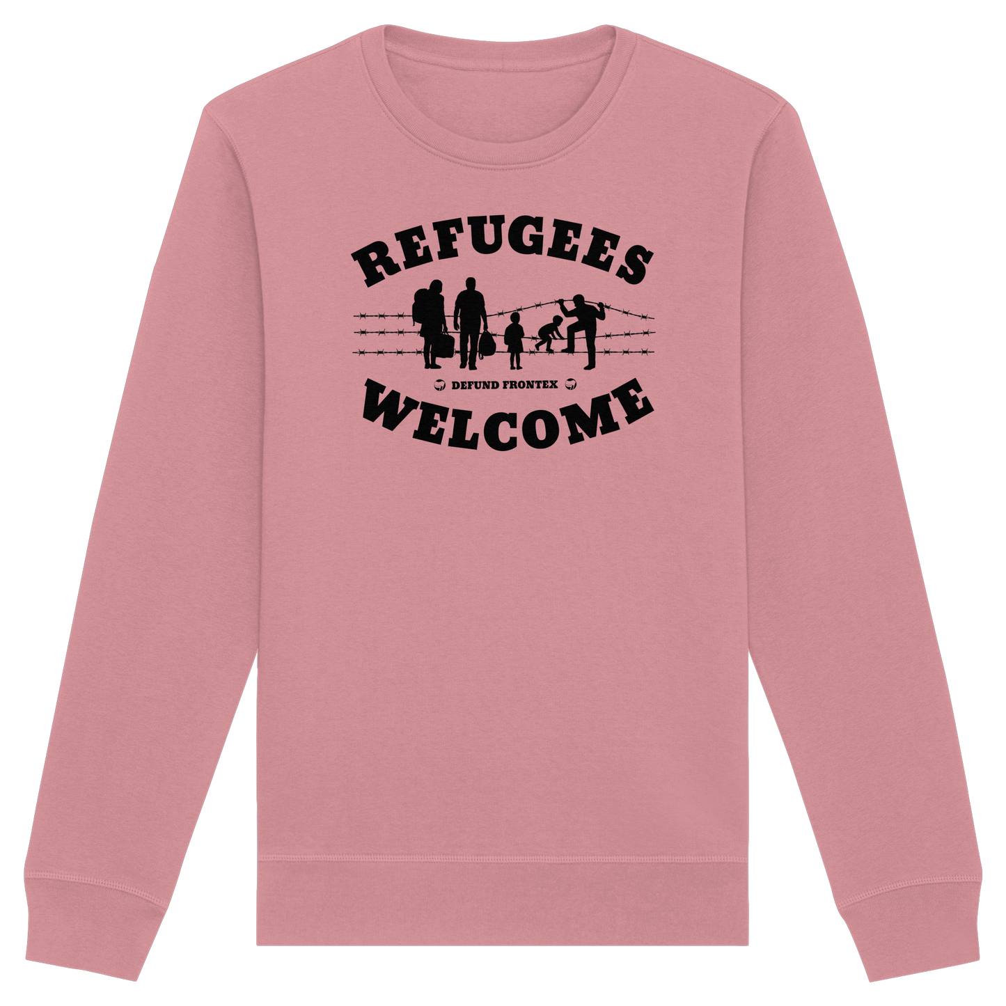 Refugees Welcome on land (Schwarz) - Sweatshirt