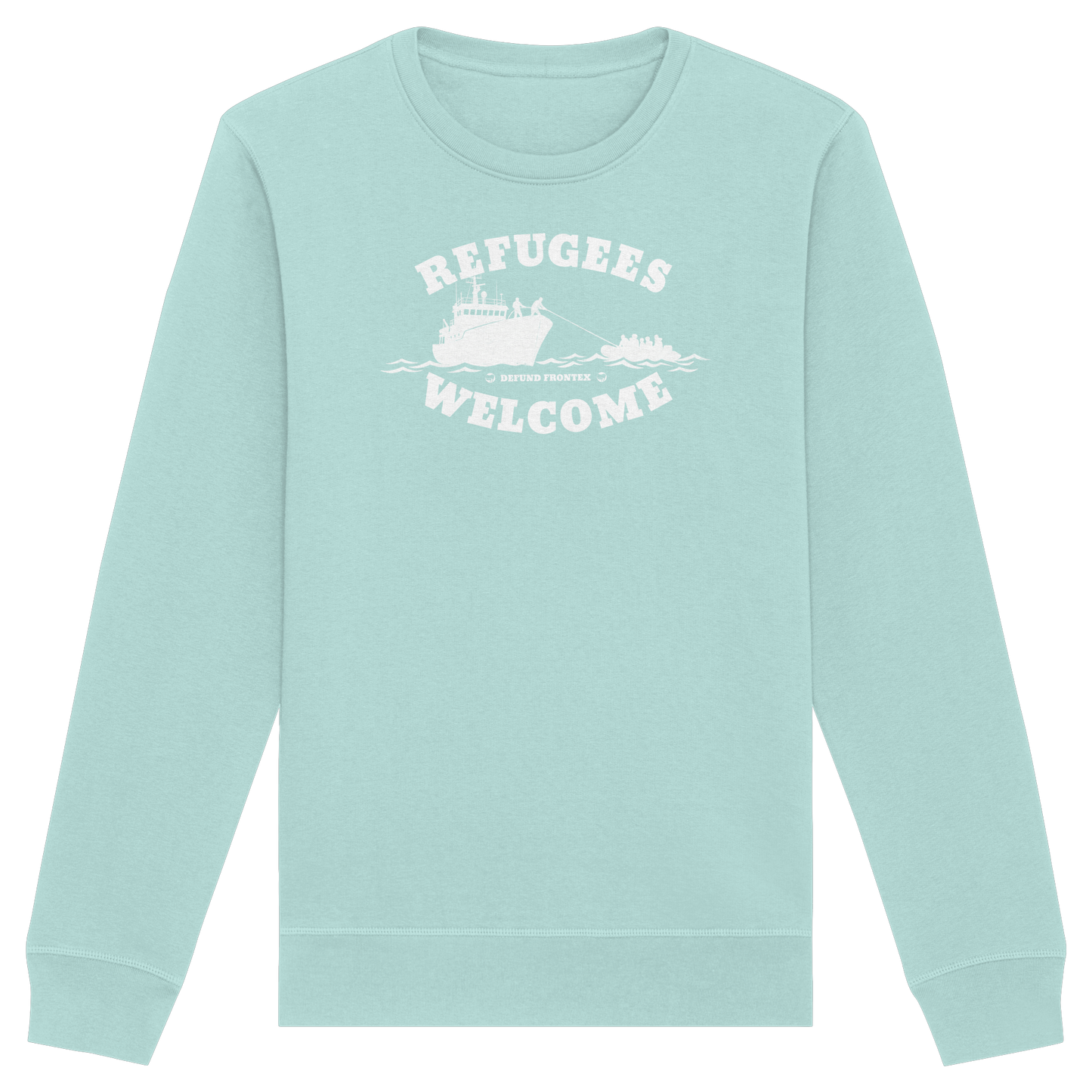 Refugees Welcome at sea (Weiß) - Sweatshirt