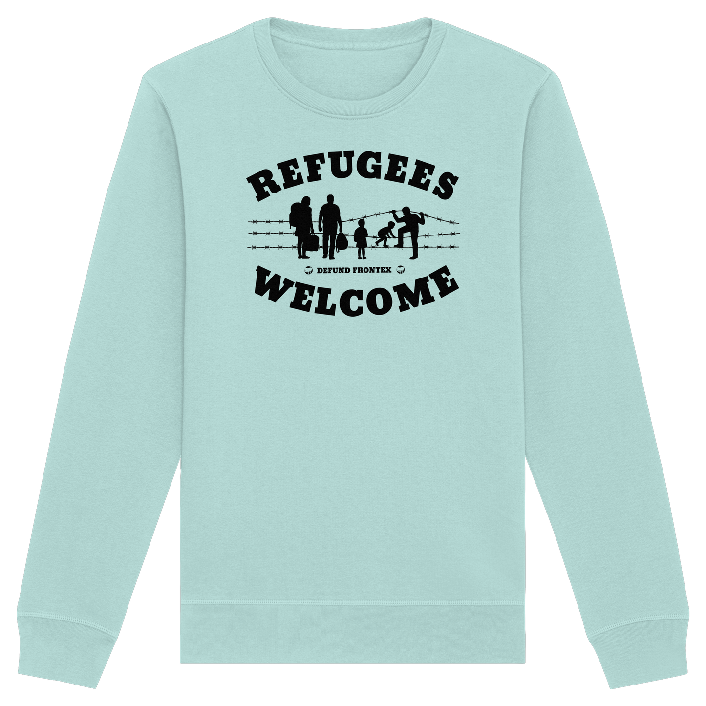 Refugees Welcome on land (Schwarz) - Sweatshirt