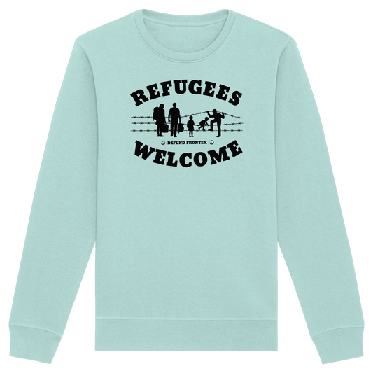 Refugees Welcome on land (Schwarz) - Sweatshirt