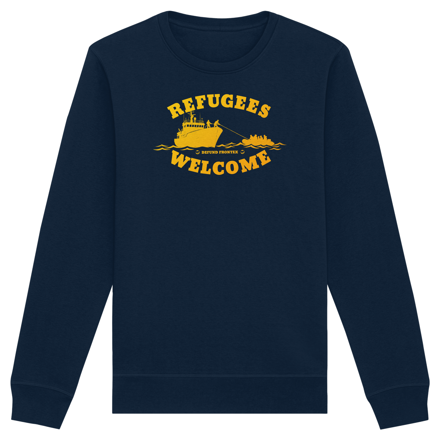 Refugees Welcome at sea (Gelb-Orange) - Sweatshirt