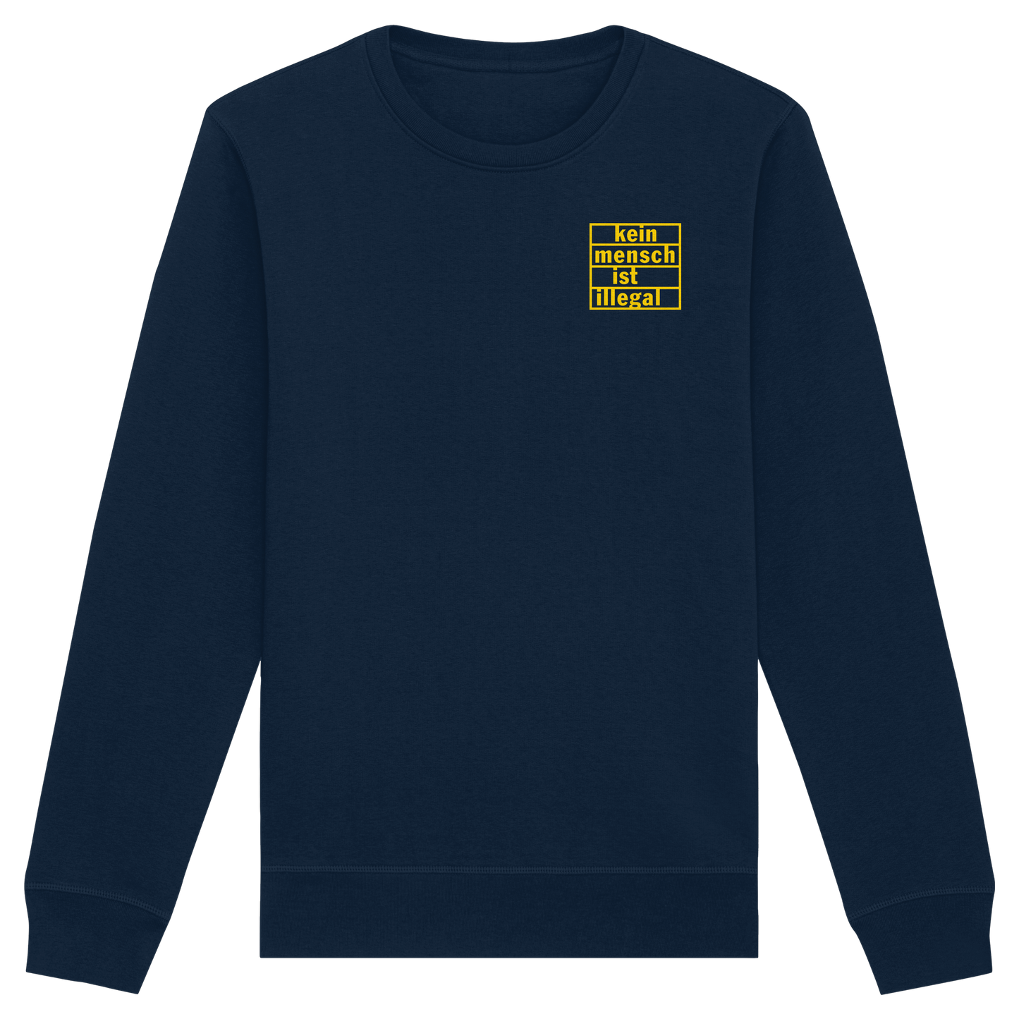 Kein Mensch ist illegal (Gelb; kleiner Druck) - Sweatshirt