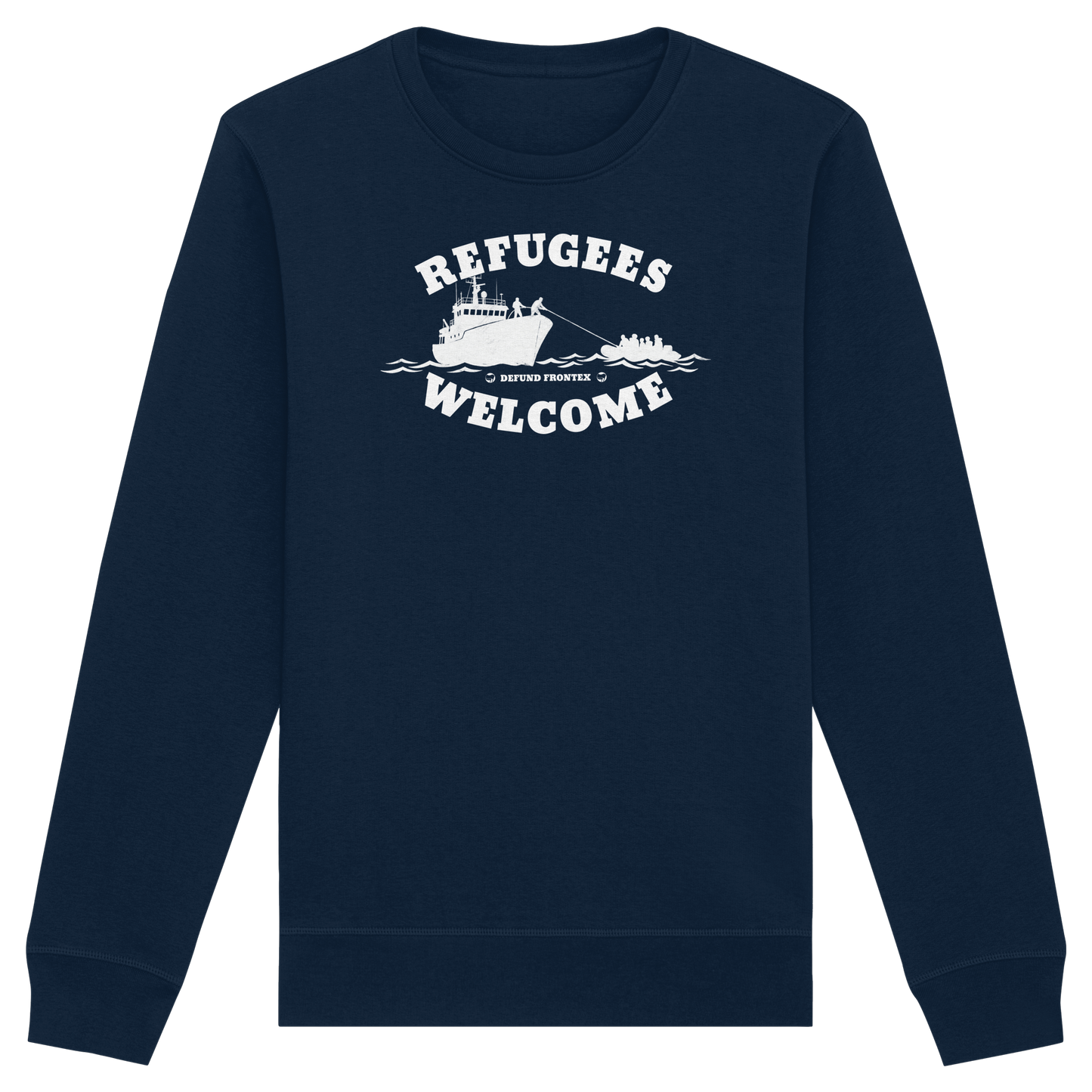 Refugees Welcome at sea (Weiß) - Sweatshirt