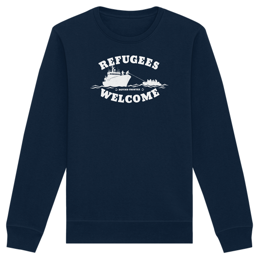 Refugees Welcome at sea (Weiß) - Sweatshirt