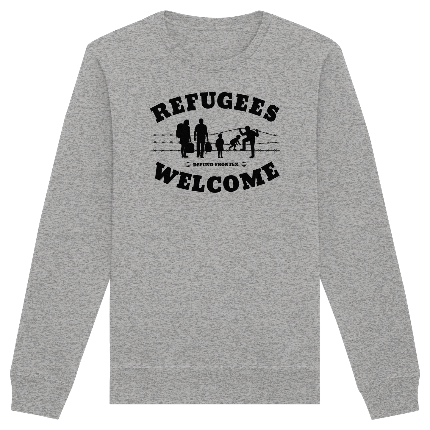 Refugees Welcome on land (Schwarz) - Sweatshirt