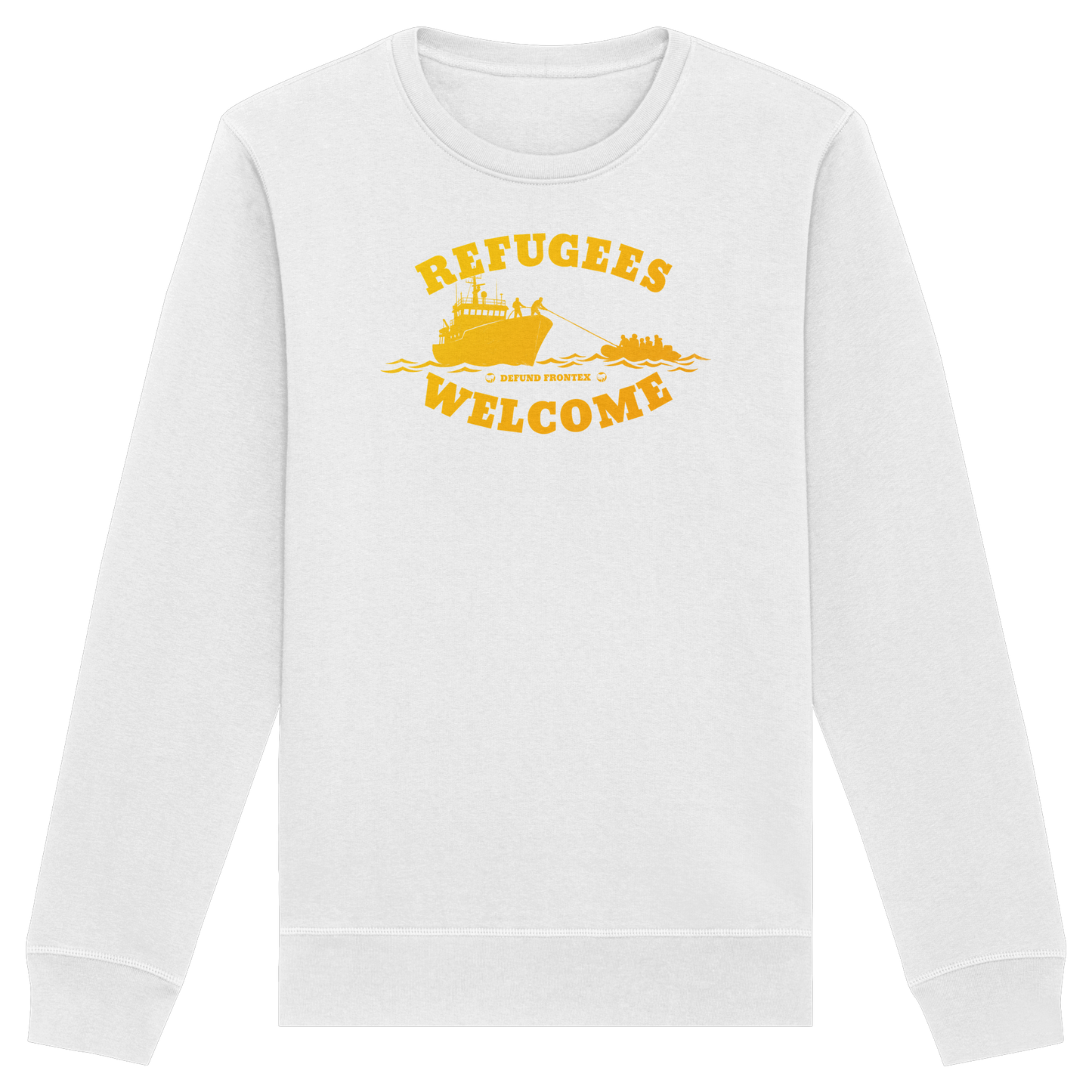Refugees Welcome at sea (Gelb-Orange) - Sweatshirt