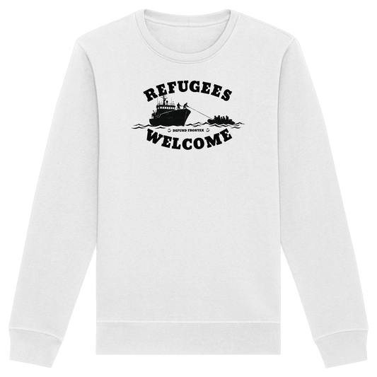 Refugees Welcome at sea (Schwarz) - Sweatshirt