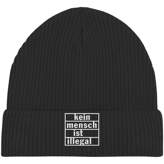 Kein Mensch ist illegal (Weiß) - Fisherman Beanie