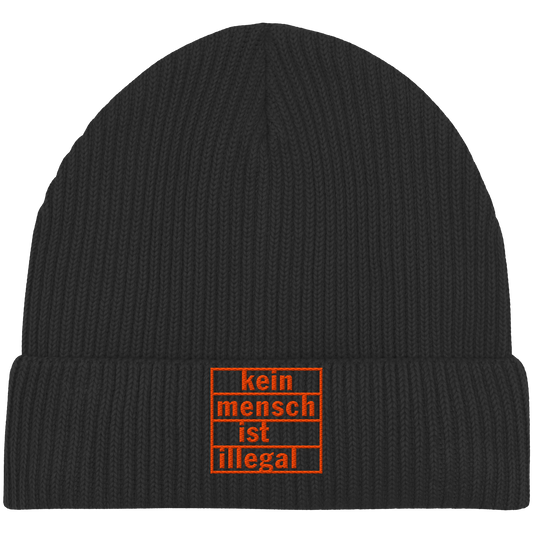 Kein Mensch ist illegal (Orange) - Fisherman Beanie