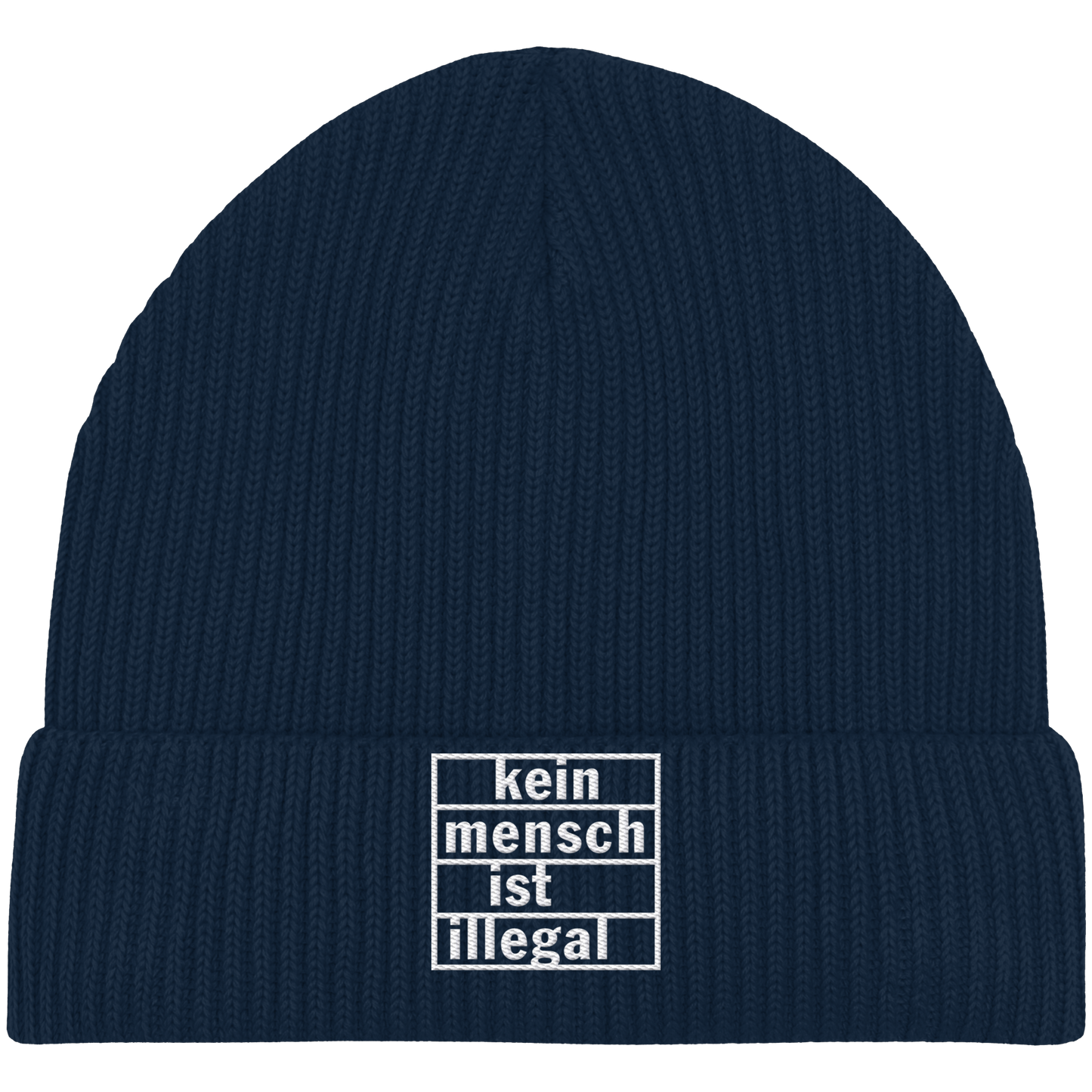 Kein Mensch ist illegal (Weiß) - Fisherman Beanie