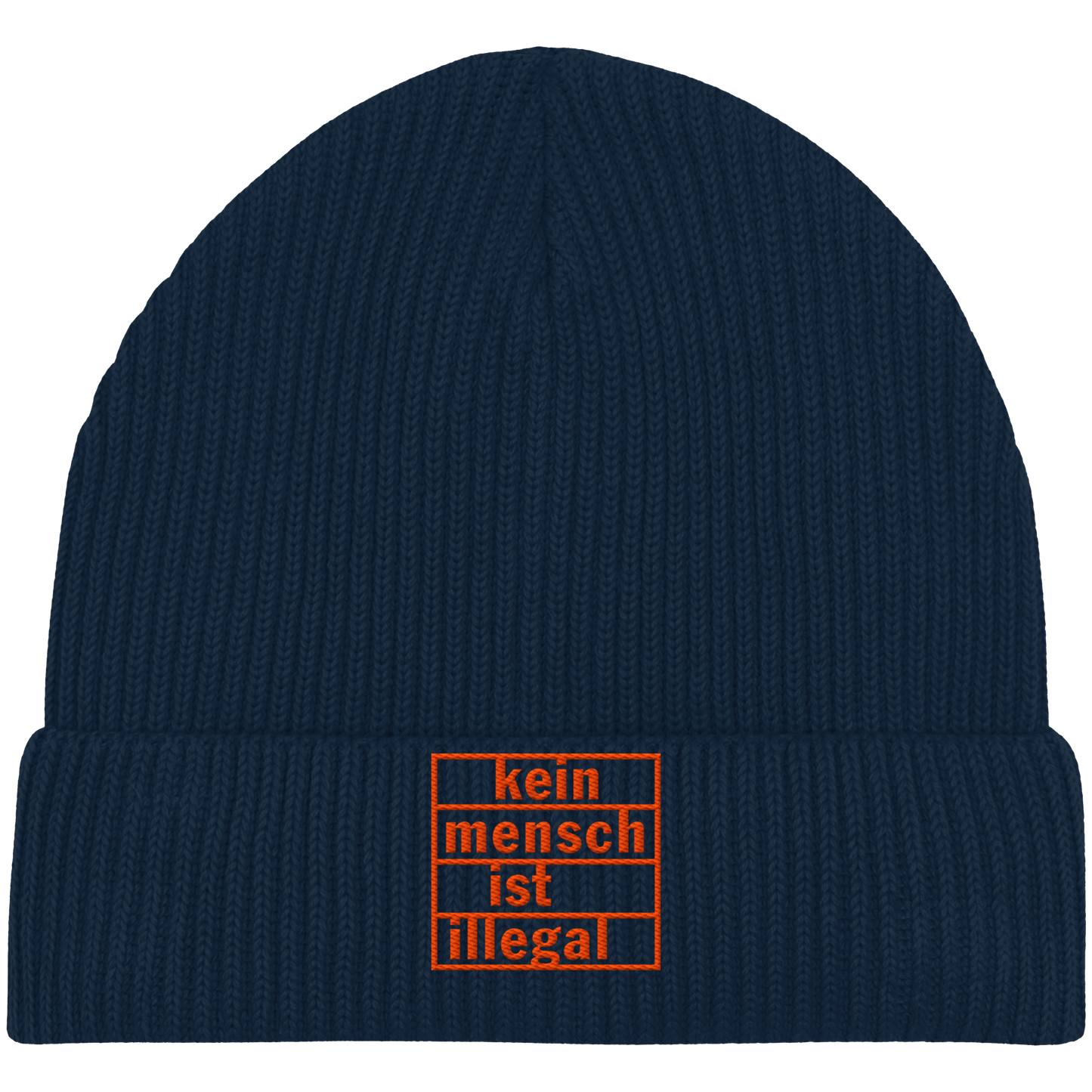 Kein Mensch ist illegal (Orange) - Fisherman Beanie