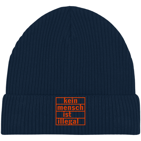 Kein Mensch ist illegal (Orange) - Fisherman Beanie