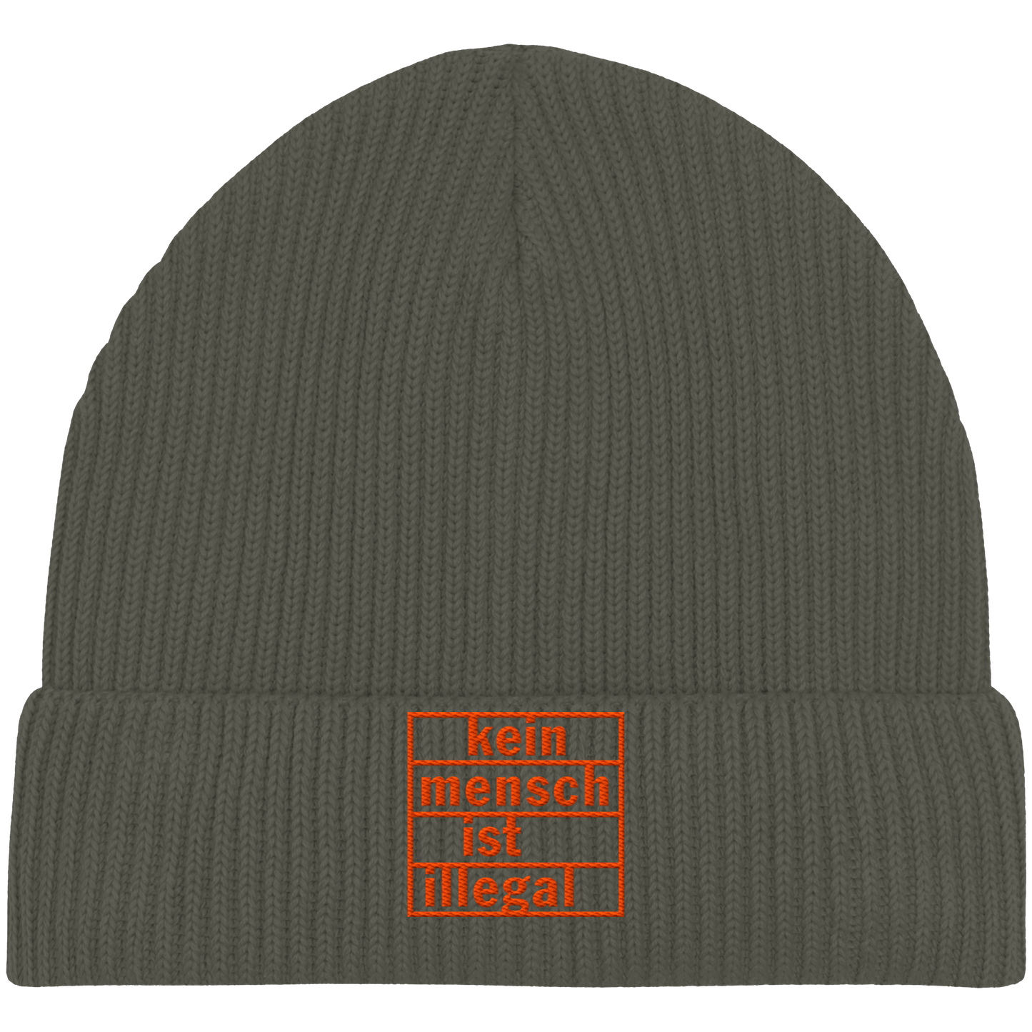 Kein Mensch ist illegal (Orange) - Fisherman Beanie