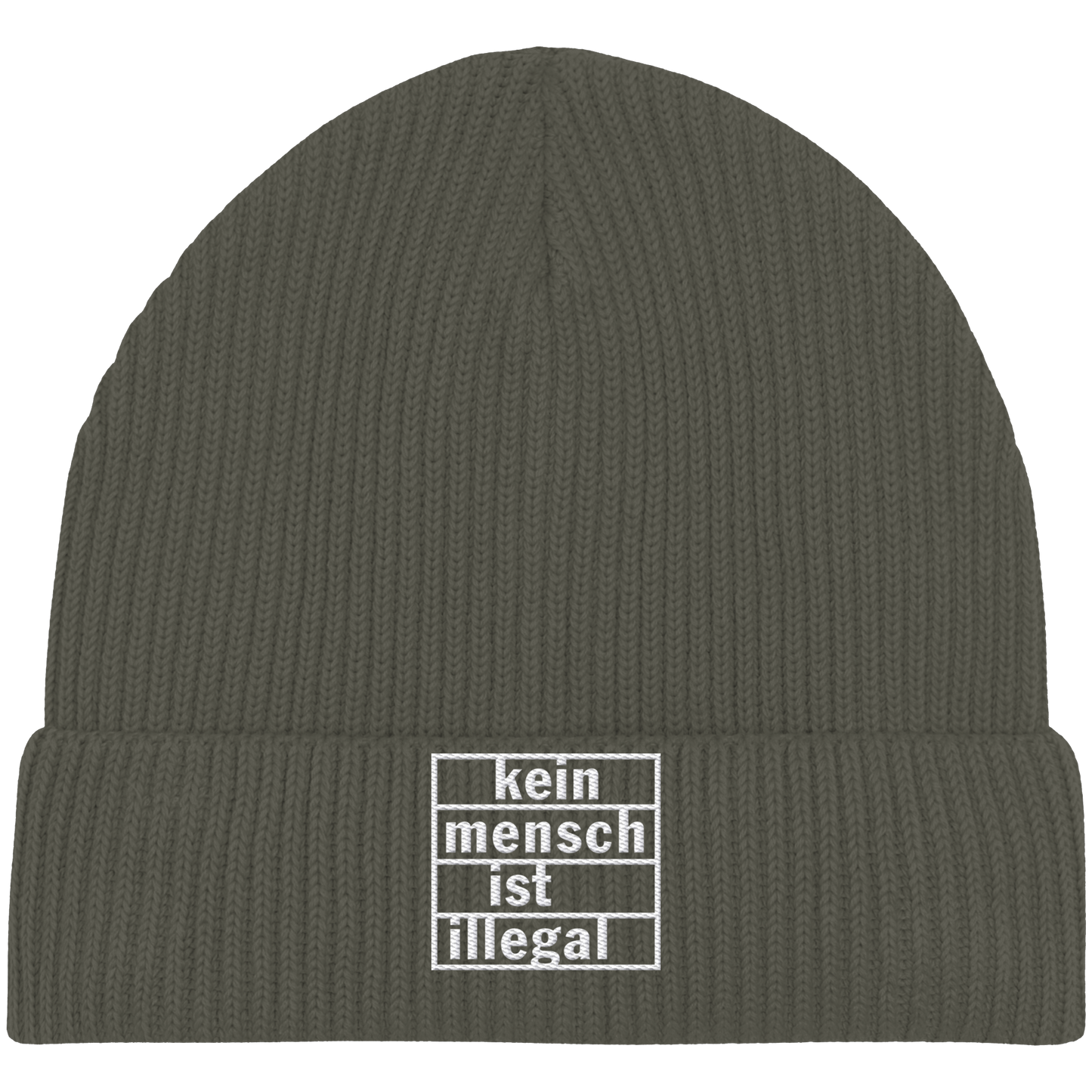 Kein Mensch ist illegal (Weiß) - Fisherman Beanie