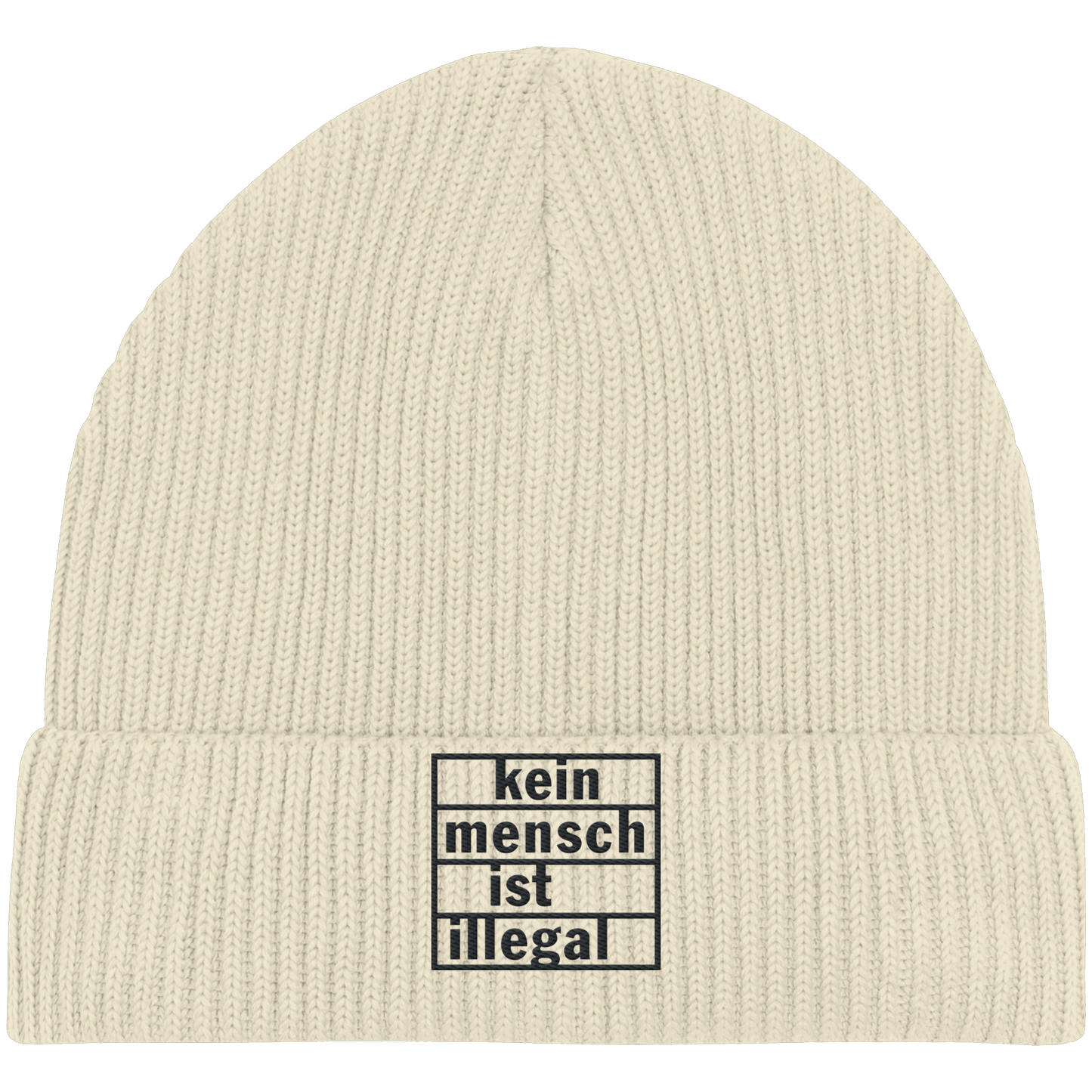 Kein Mensch ist illegal (Schwarz) - Fisherman Beanie
