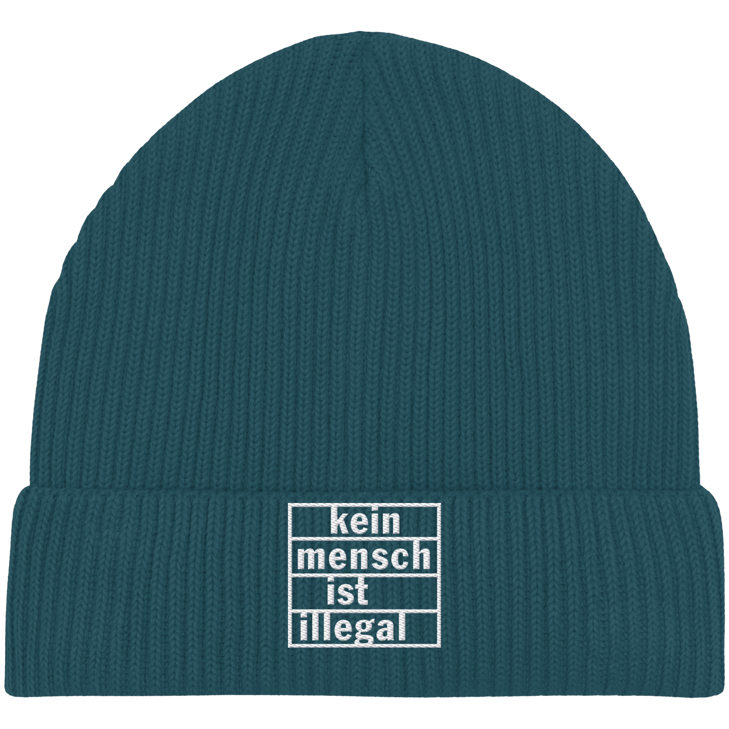 Kein Mensch ist illegal (Weiß) - Fisherman Beanie