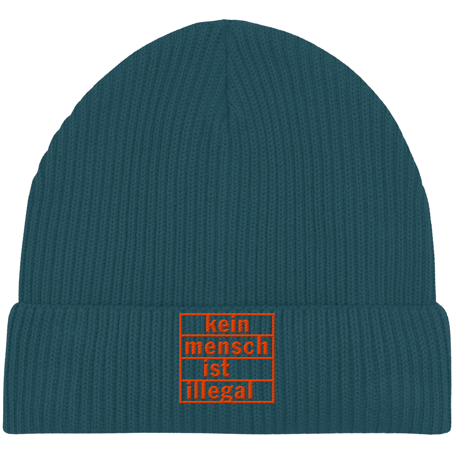 Kein Mensch ist illegal (Orange) - Fisherman Beanie