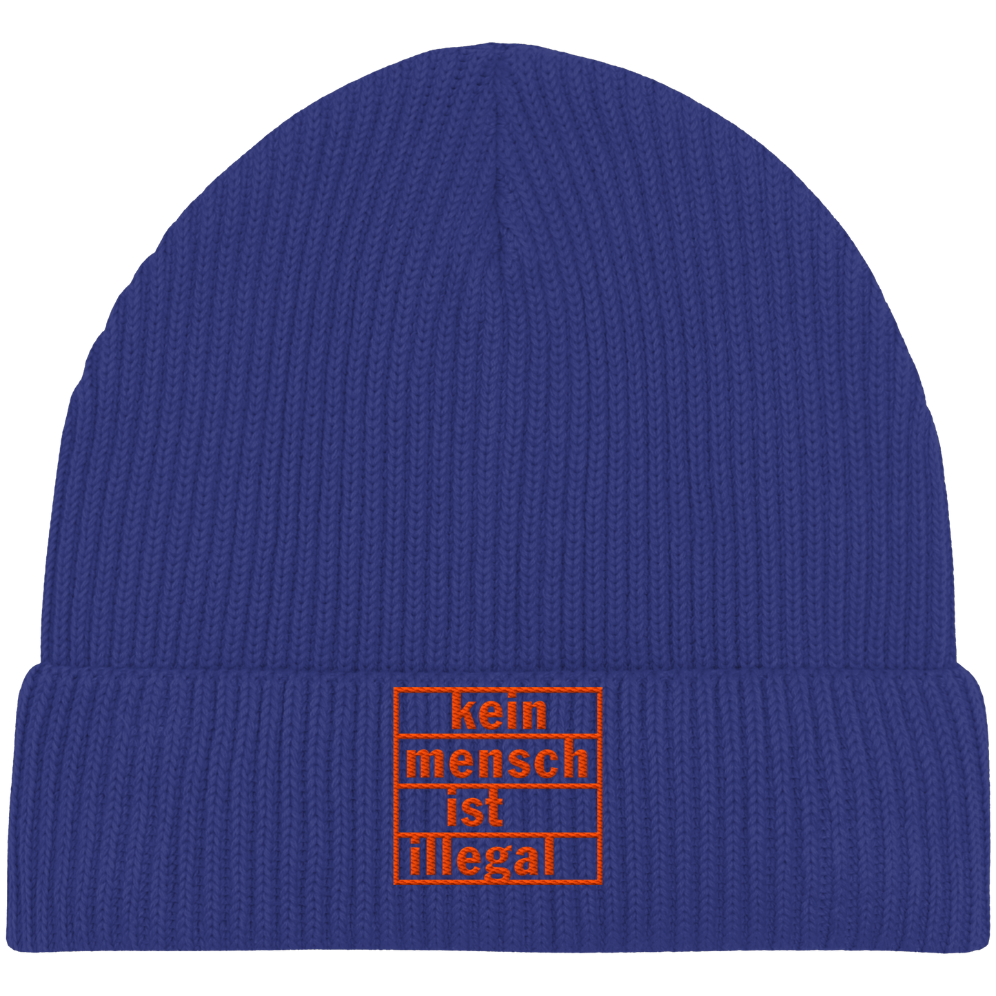 Kein Mensch ist illegal (Orange) - Fisherman Beanie