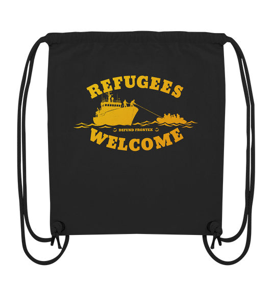 Refugees Welcome at sea (Gelb-Orange) - Sportbeutel