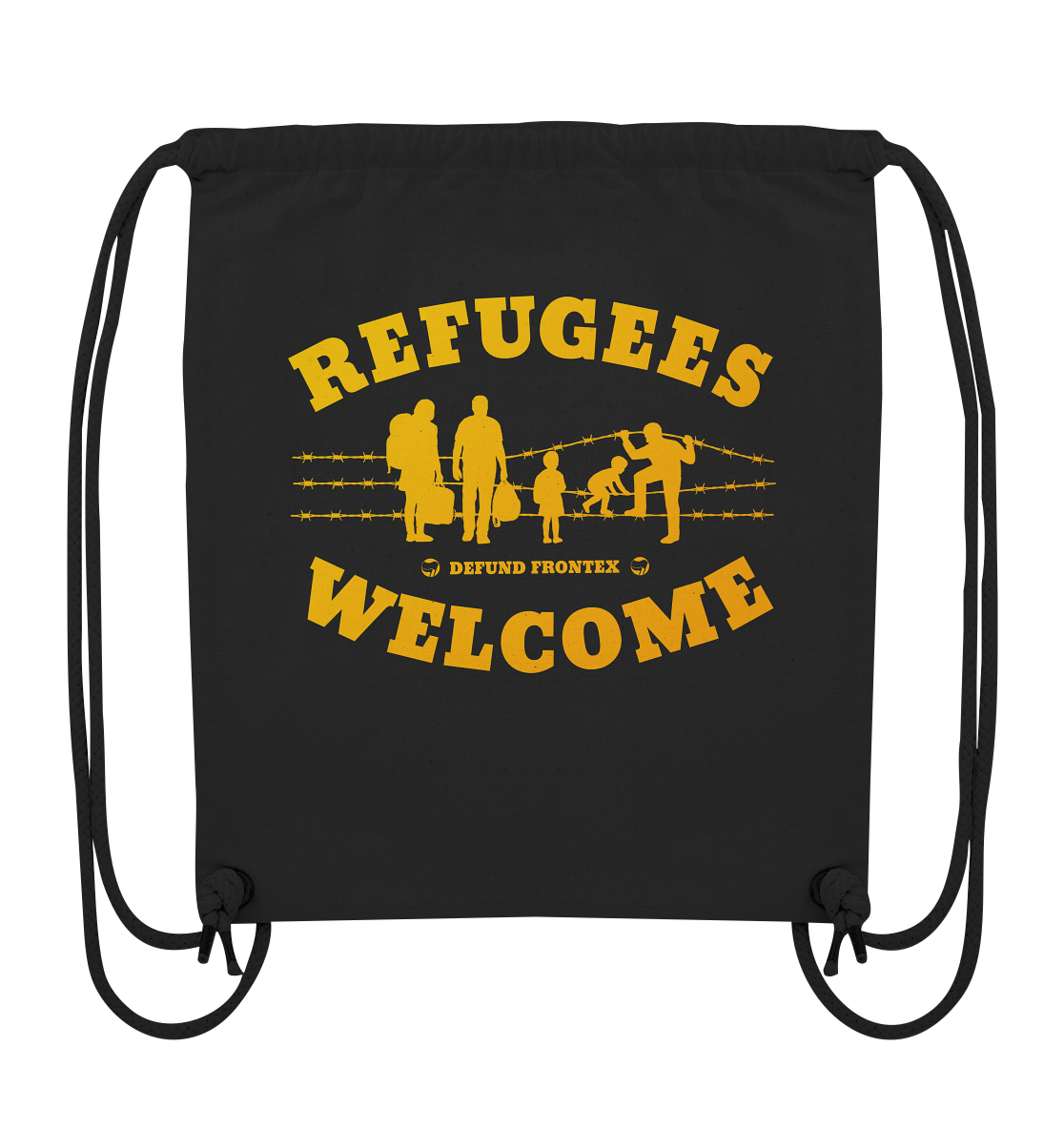 Refugees Welcome on land (Gelb-Orange) - Sportbeutel