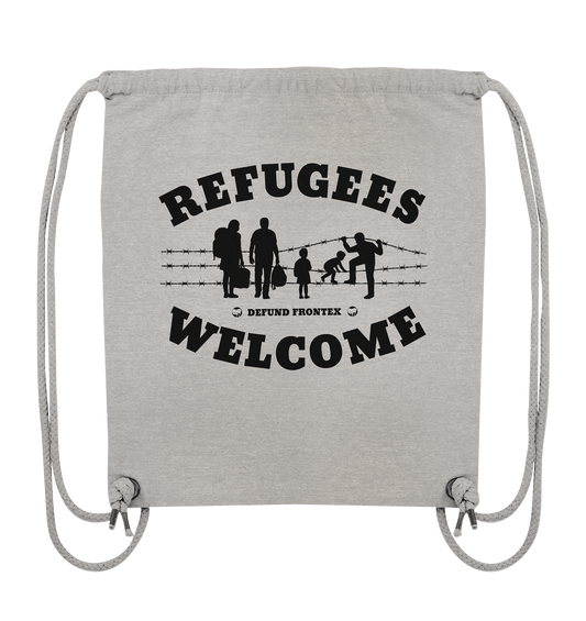 Refugees Welcome on land (Schwarz) - Sportbeutel