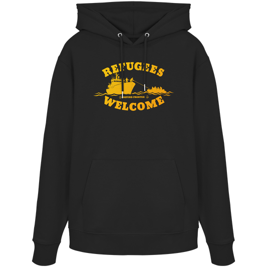 Refugees Welcome at sea (Gelb-Orange) - Hoodie