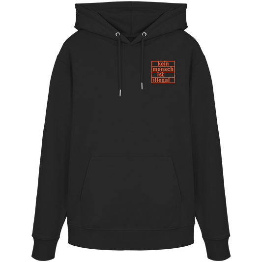 Kein Mensch ist illegal (Orange; kleiner Druck) - Hoodie