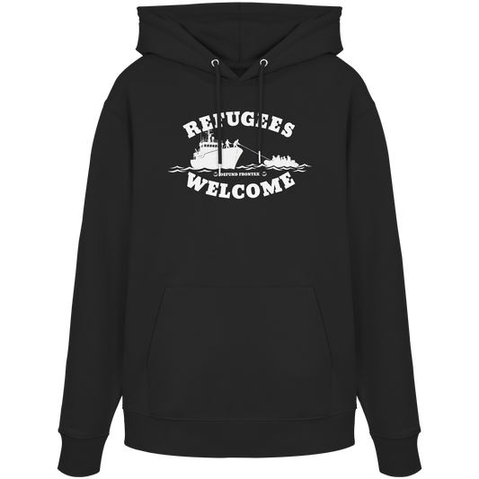 Refugees Welcome at sea (Weiß) - Hoodie