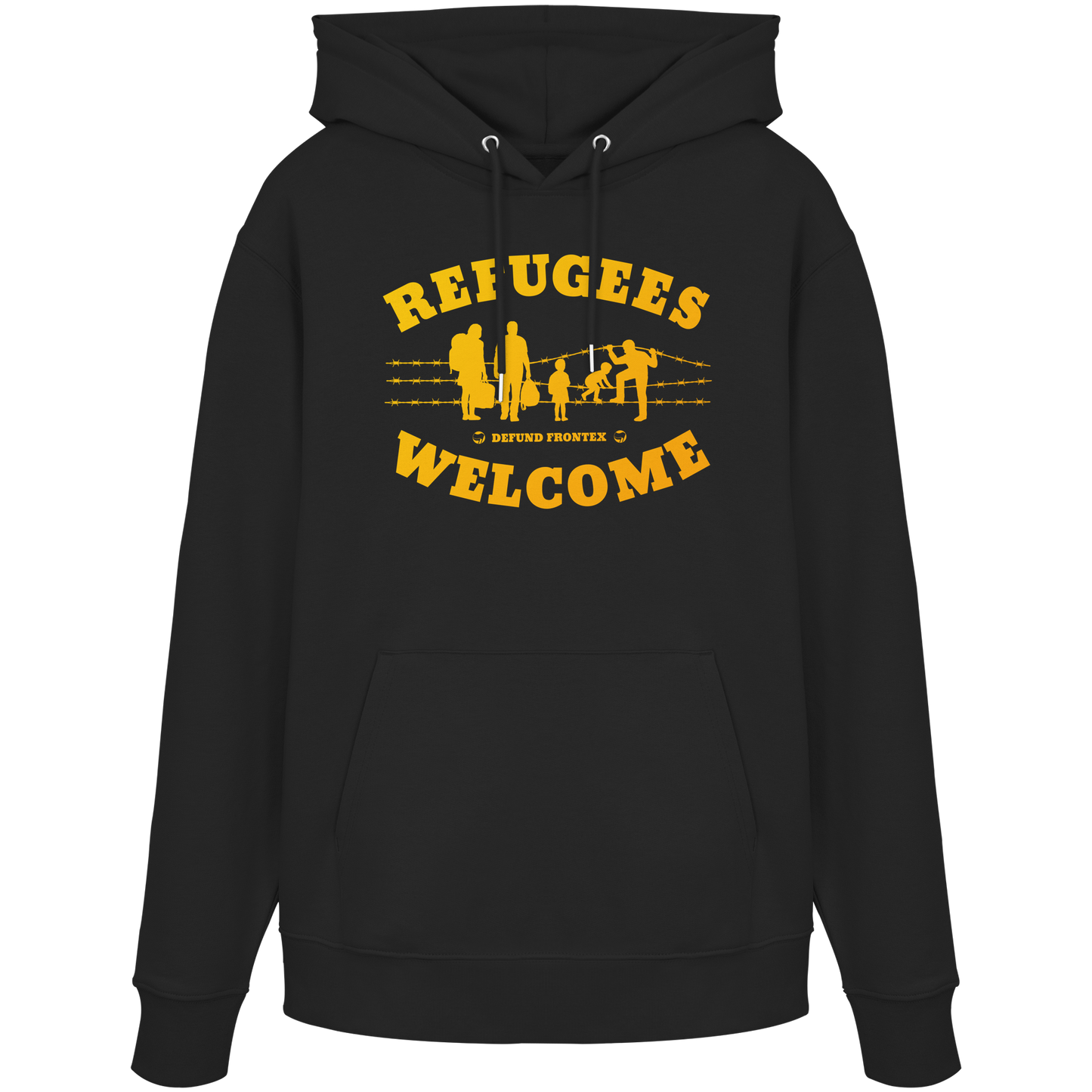 Refugees Welcome on land (Gelb-Orange) - Hoodie