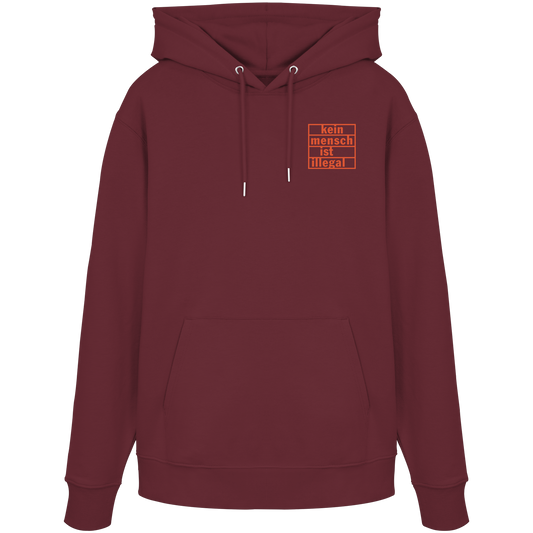 Kein Mensch ist illegal (Orange; kleiner Druck) - Hoodie
