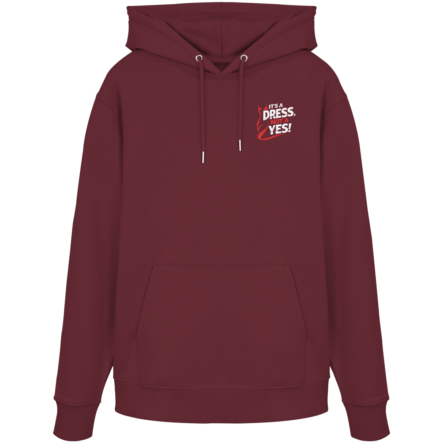 It's a dress, not a yes (Weiß/rot; kleiner Druck) - Hoodie