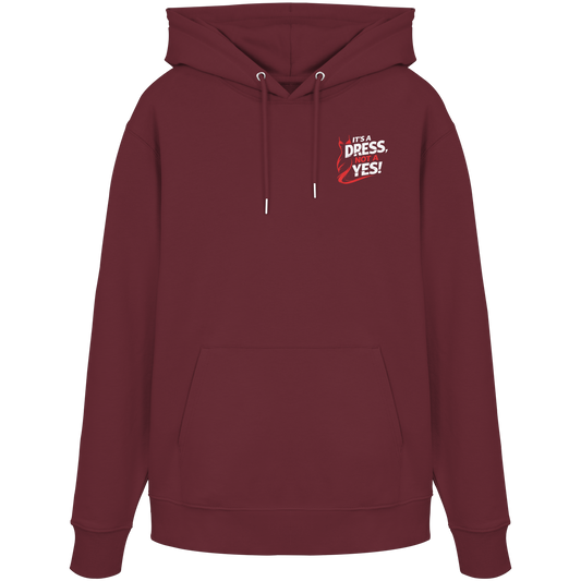It's a dress, not a yes (Weiß/rot; kleiner Druck) - Hoodie