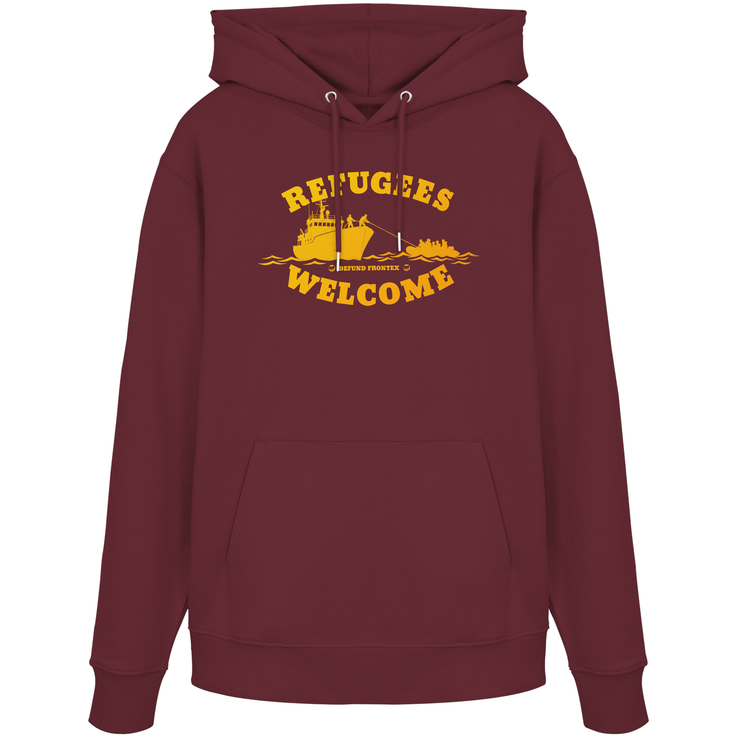 Refugees Welcome at sea (Gelb-Orange) - Hoodie