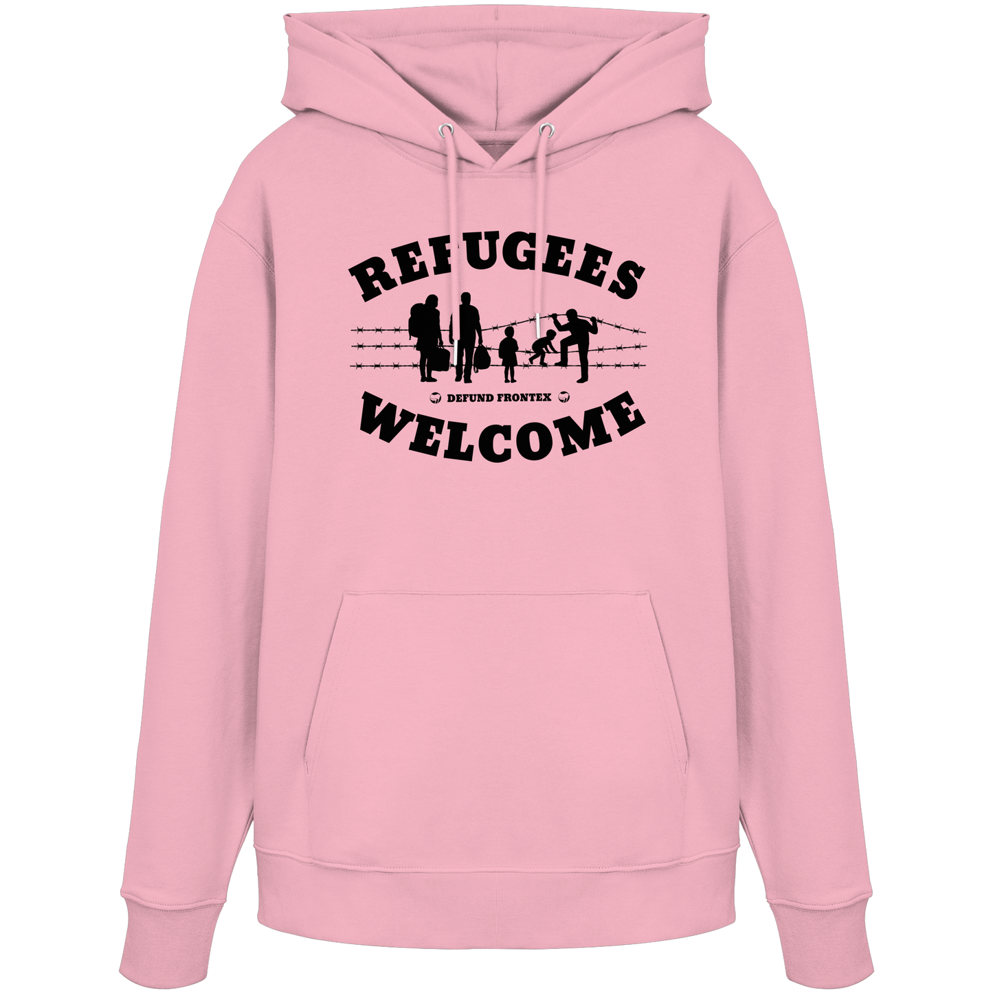 Refugees Welcome on land (Schwarz) - Hoodie