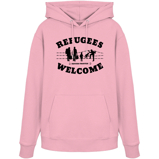 Refugees Welcome on land (Schwarz) - Hoodie