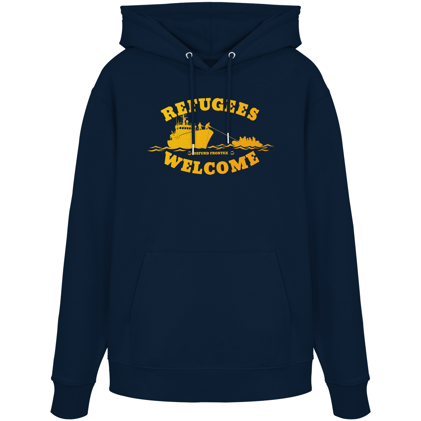 Refugees Welcome at sea (Gelb-Orange) - Hoodie