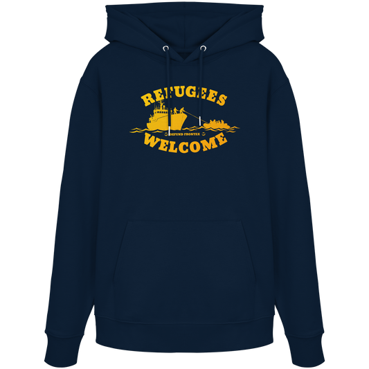 Refugees Welcome at sea (Gelb-Orange) - Hoodie