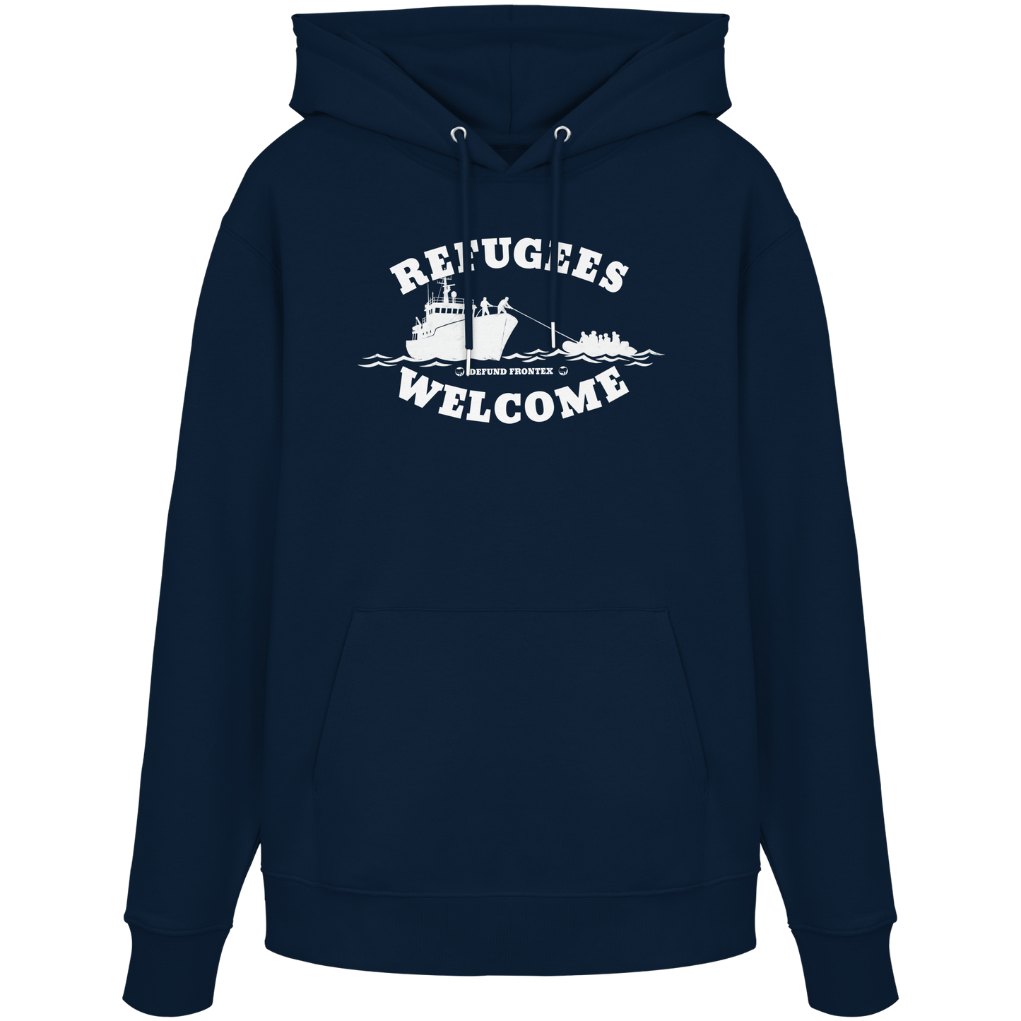 Refugees Welcome at sea (Weiß) - Hoodie