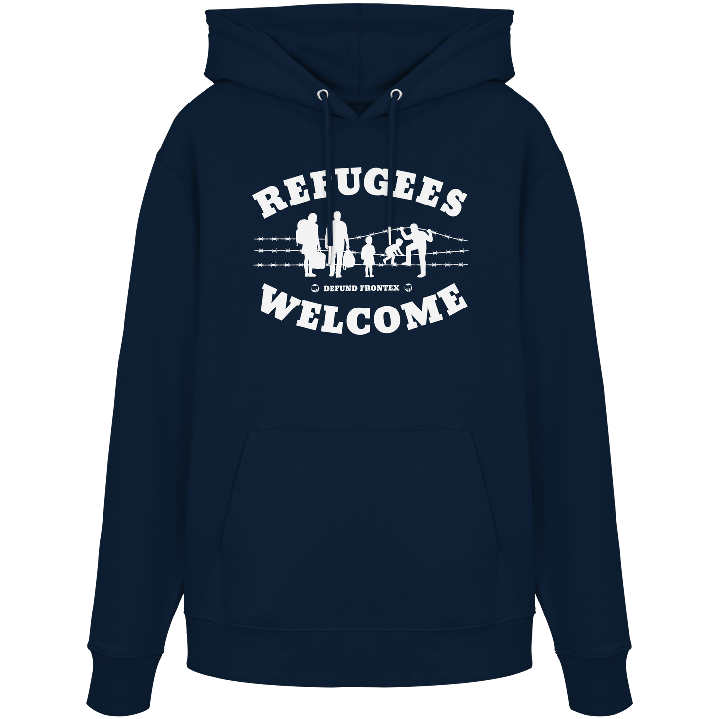 Refugees Welcome on land (Weiß) - Hoodie