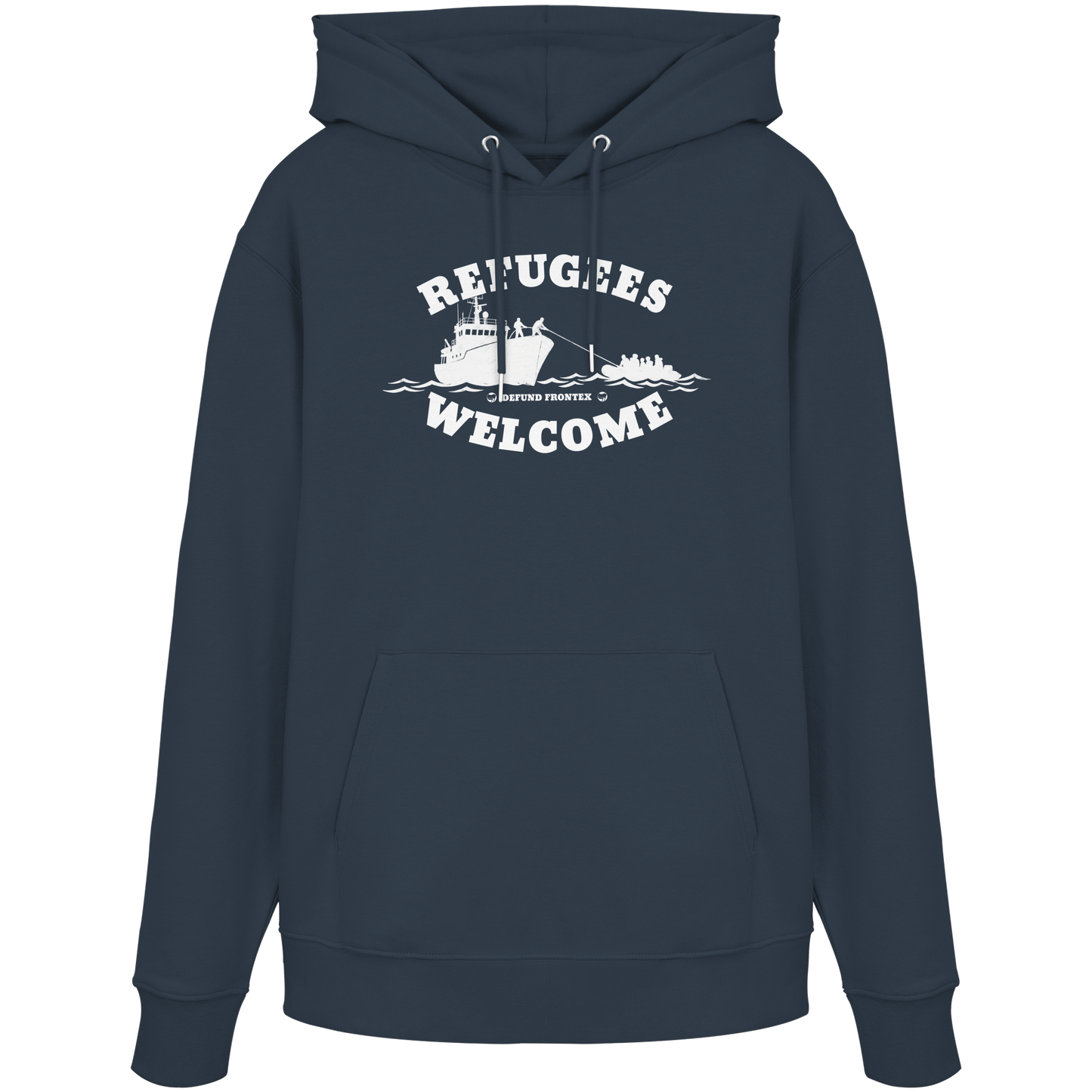 Refugees Welcome at sea (Weiß) - Hoodie