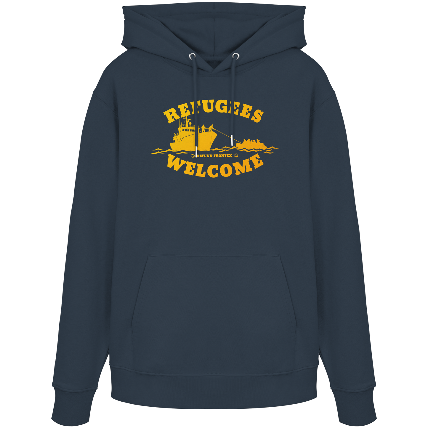 Refugees Welcome at sea (Gelb-Orange) - Hoodie