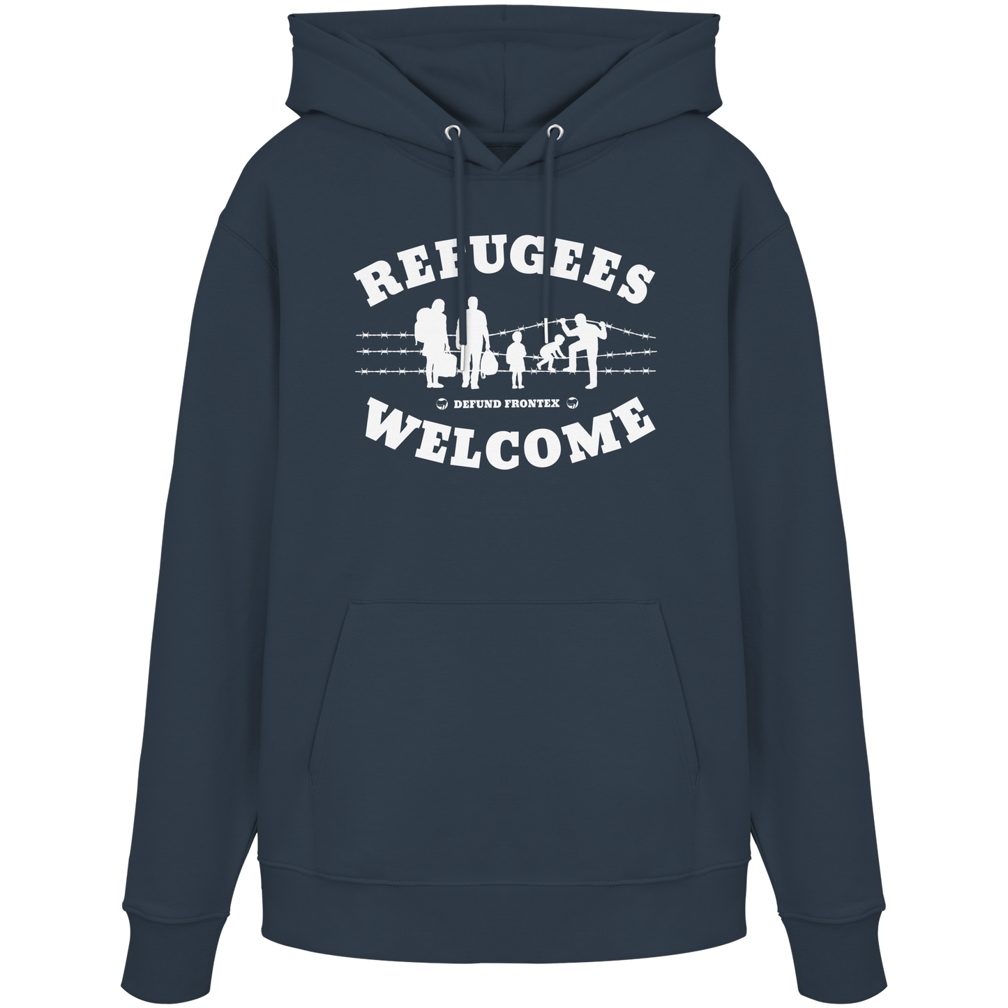 Refugees Welcome on land (Weiß) - Hoodie