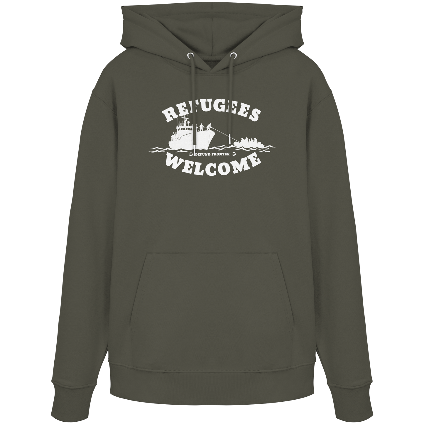 Refugees Welcome at sea (Weiß) - Hoodie